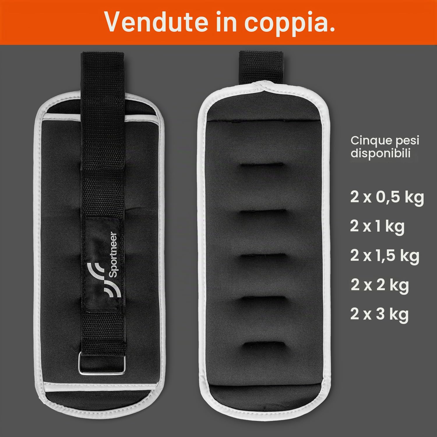 Sportneer Set di 2 pesi per gambe e braccia, per donne, 2 pesi da 0,5 kg/2 pesi da 1 kg, perfetti per danza, corsa, camminate, fitness