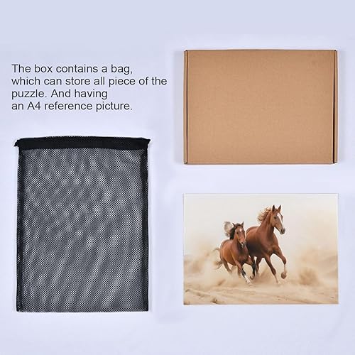 Miniatura 6 de Rompecabezas de caballo árabe corriendo de 1000 piezas para adultos, juguete educativo de aprendizaje para niños y niñas, decoración del hogar