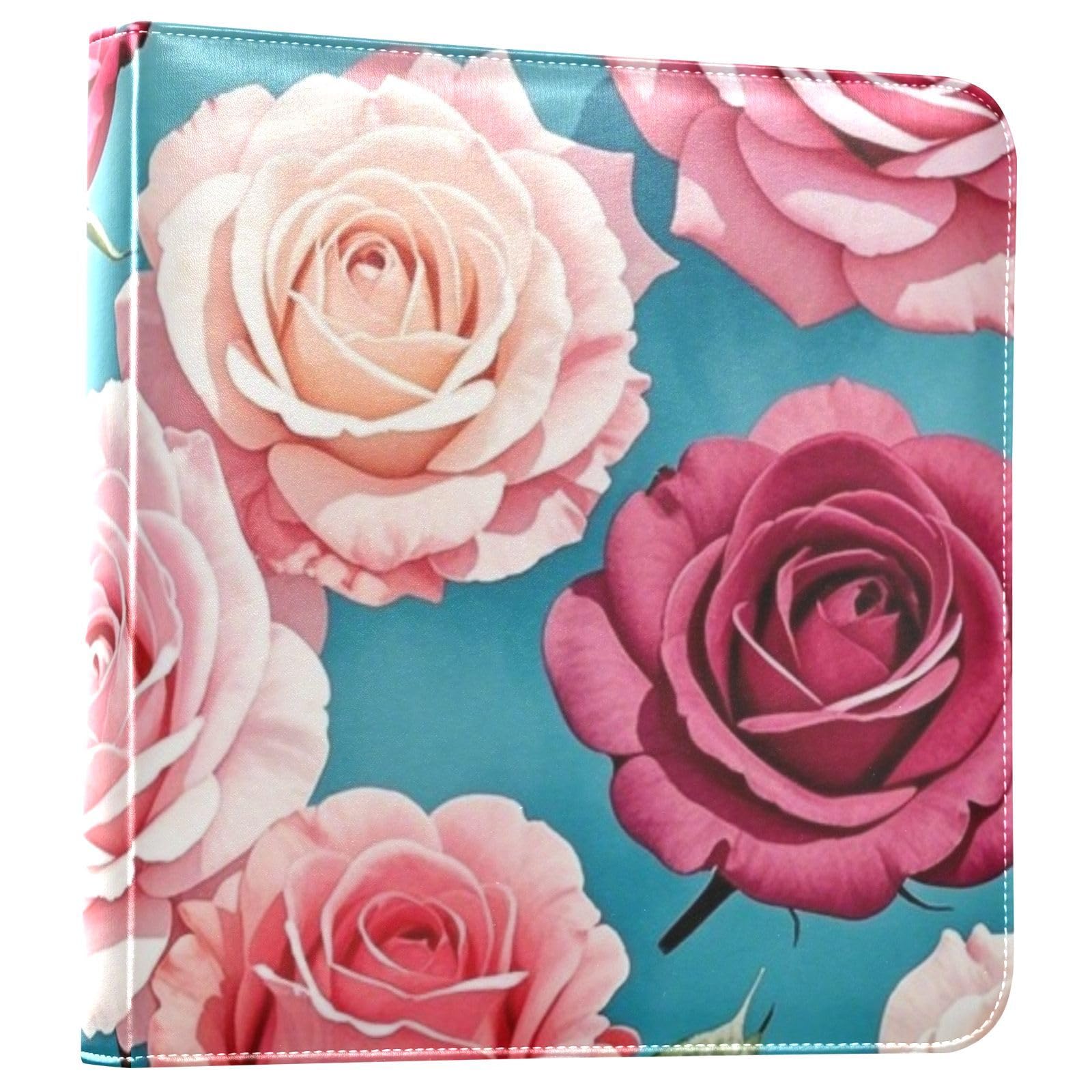 Photo Album 4x6, 5x7,6x8,Artificial Leather Photo Albums with 20 Detachable Sheets Rose Print for Family Wedding,Multi 19