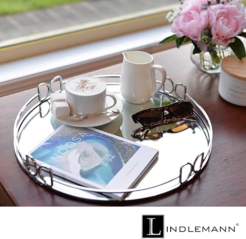 Miniatura 29 de Bandeja de tocador de cristal decorativa con espejo, bandejas de perfume para maquillaje, almacenamiento de cosméticos, organizador de Bandeja