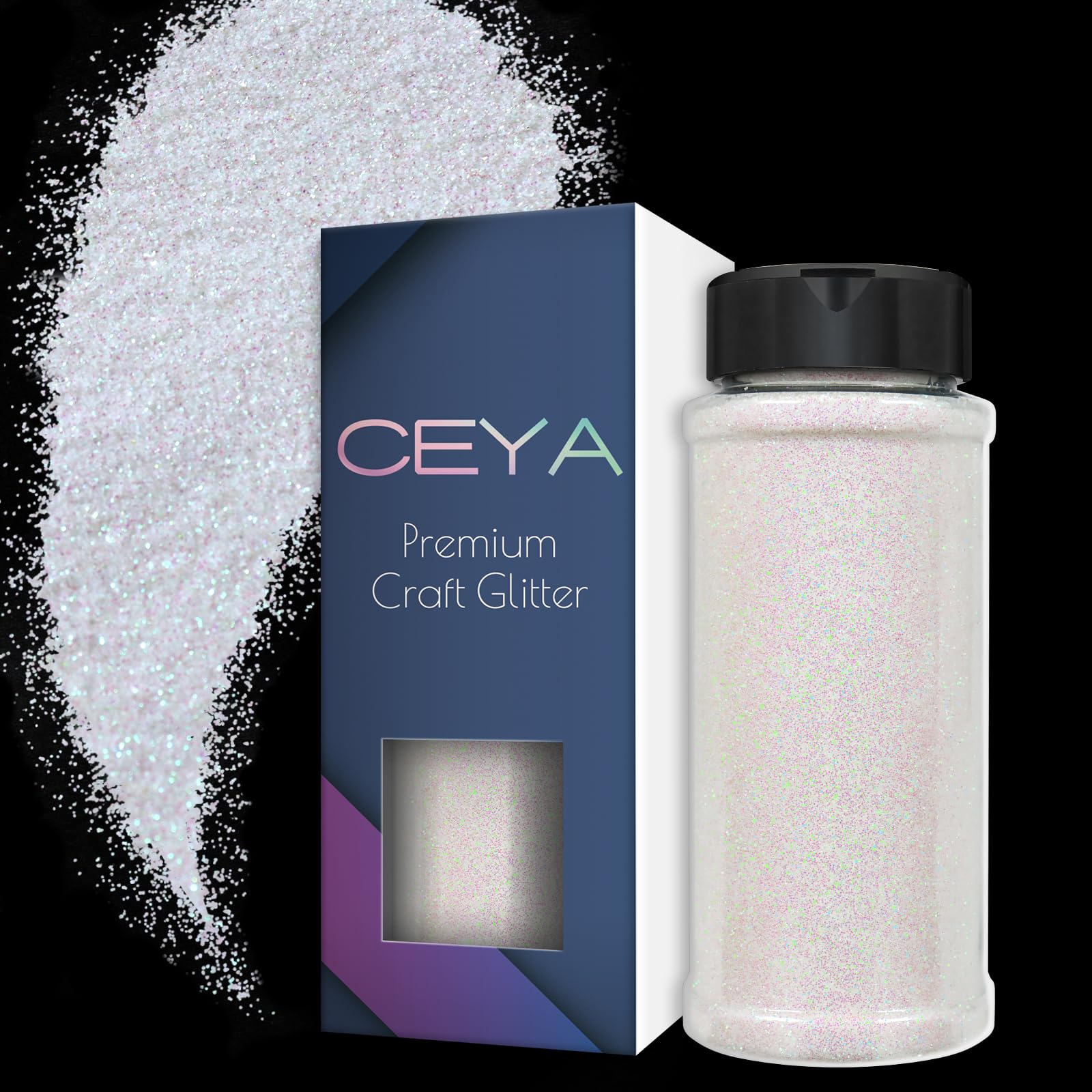 Ceya 3.8oz/ 110g Ultra Fine Glitter Powder Colorful Red Iridescent Glitter 1/128” 0.008” 0.2mm for Slime Epoxy Resin Craft Tumbler Jewelry Nail Art Festival Makeup Scrapbook Painting Wedding Cards — image 1