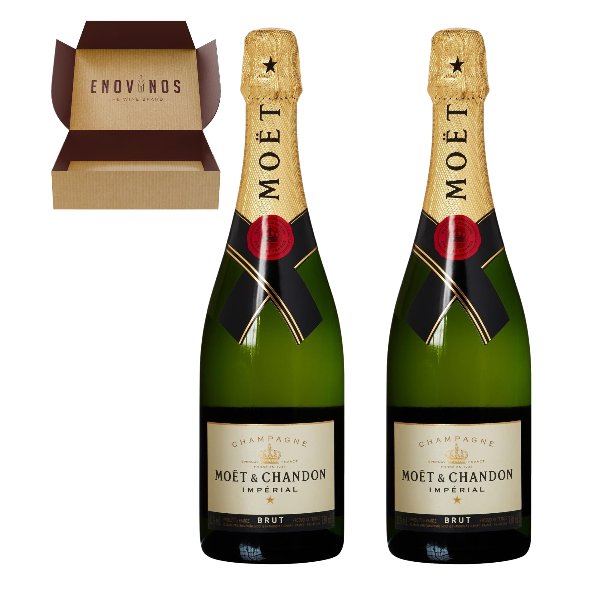 Moët & Chandon Champagne Imperial Brut 12% - x2 Botella de Champan Moet Chandon - Mejor Selección ENOVINOS THE WINE BRAND