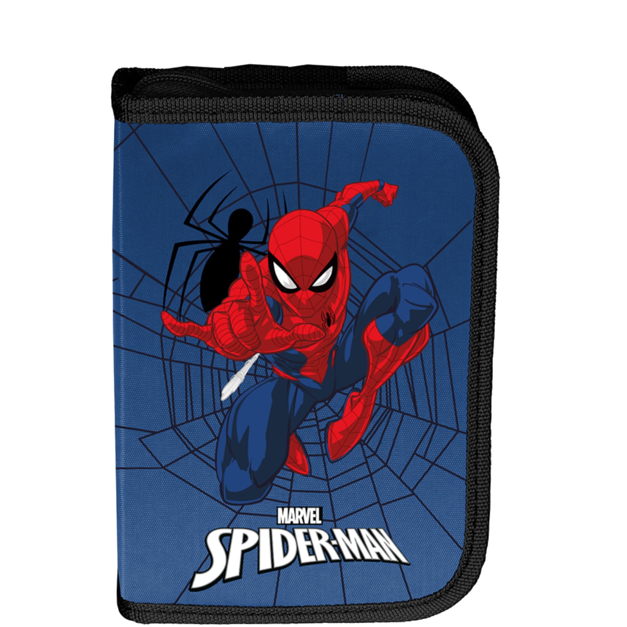 PASO- Schulranzen für Jungen, 3/5/7/14er-Set - Schul-Rucksack für Kinder mit Federmäppchen - Schuhbeutel - Spiderman Motiv- 1-3 Klasse