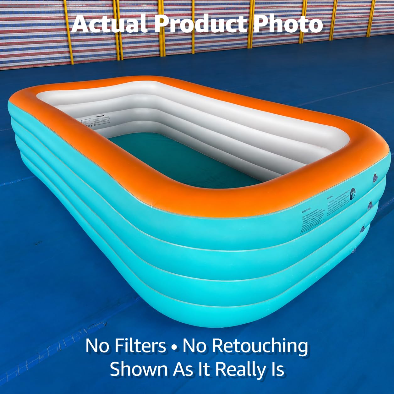 Aufblasbarer Pool für Kinder und Erwachsene, 4-lagig, 304,8 cm, Orange | 304,8 cm, 4-lagig, 0,32 mm dickes PVC, 7,3 kg, Schwimmbad für Familie, Haustiere, Hinterhof, Sommer im Freien