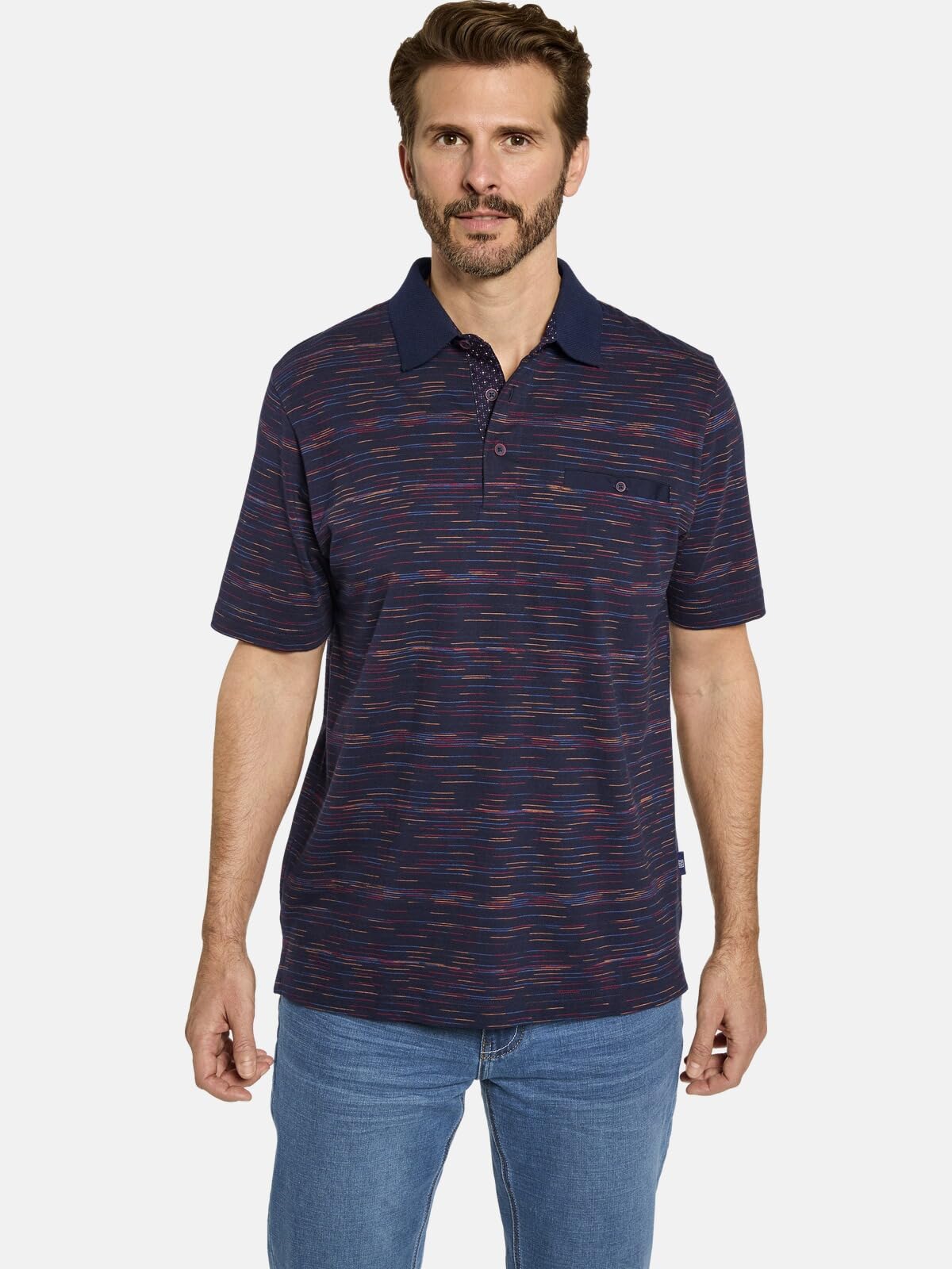 BABISTA Herren Poloshirt Orvento | mit Polokragen – dezentes Muster, Brusttasche, 100% Baumwolle, sportlich-eleganter Freizeit-Look, bequeme Passform bis 5XL