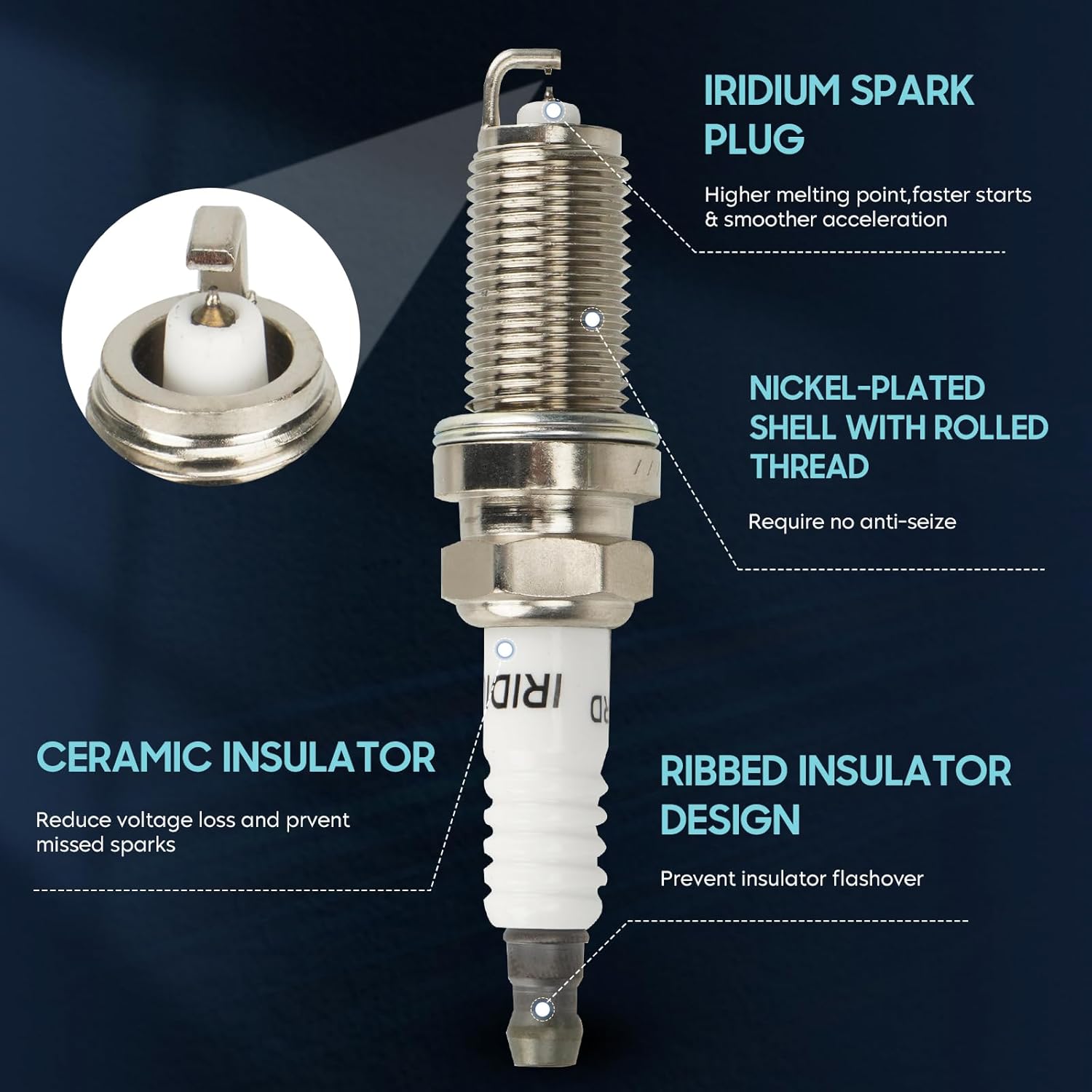 4PCS Ignition Coil Pack with 4PCS Iridium Spark Plug Compatible with 2003 2004 Mercedes-Benz C230 1.8L, Replacement for UF555 ‎C1690 48738 GN10451 IC635 E1055