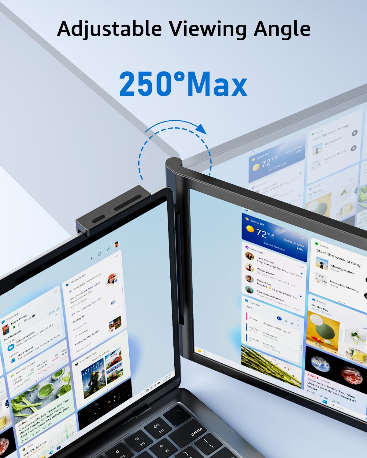Yodoit Laptop Screen Extender, monitor da viaggio FHD da 14" con risoluzione 1920×1080, porta USB Type C e altoparlanti integrati, compatibile con PC, MacBook, Xbox