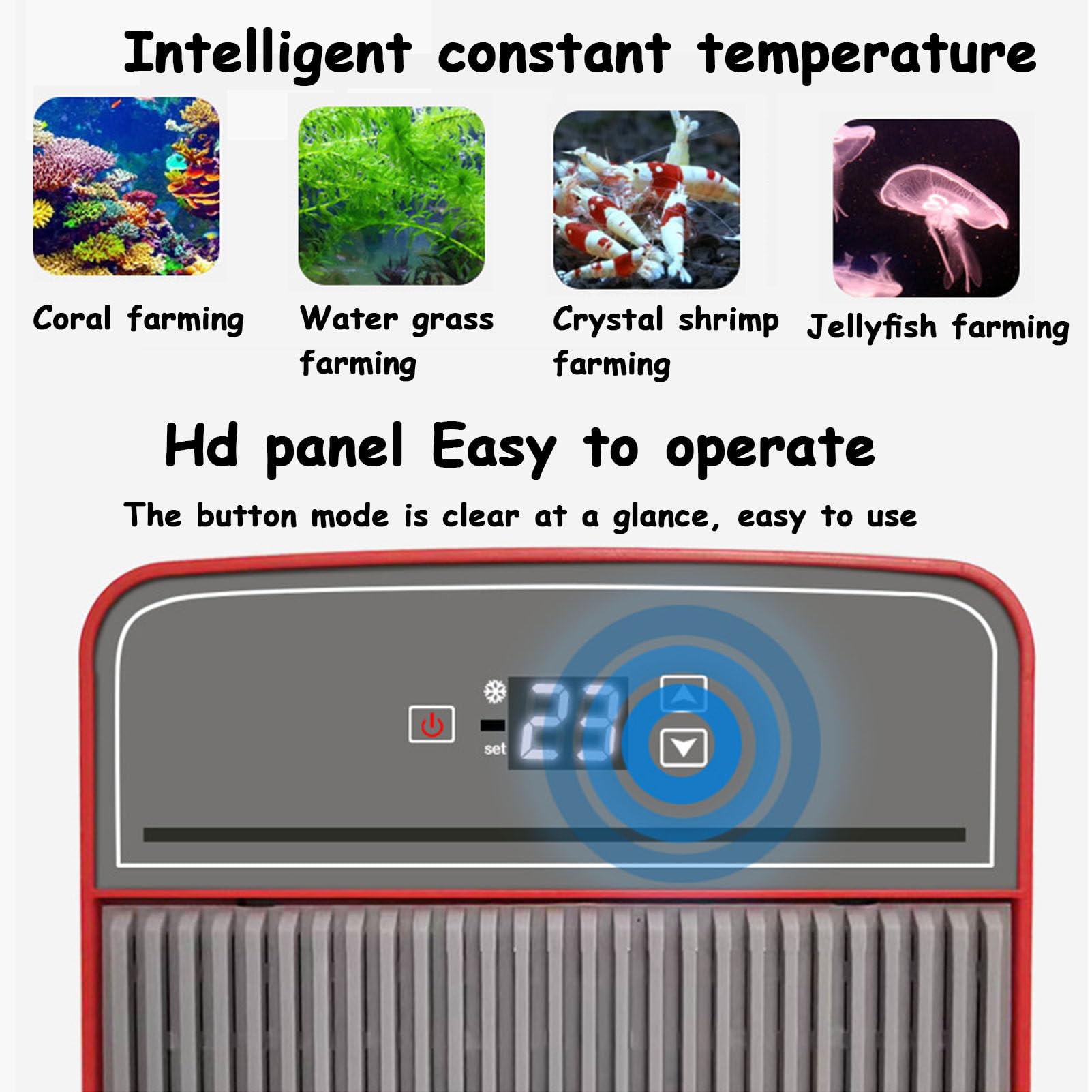 Refroidisseur d'eau pour aquarium, compresseur de réfrigération silencieux pour hydroponie, récifs coralliens, aquariums d'eau douce et d'eau salée