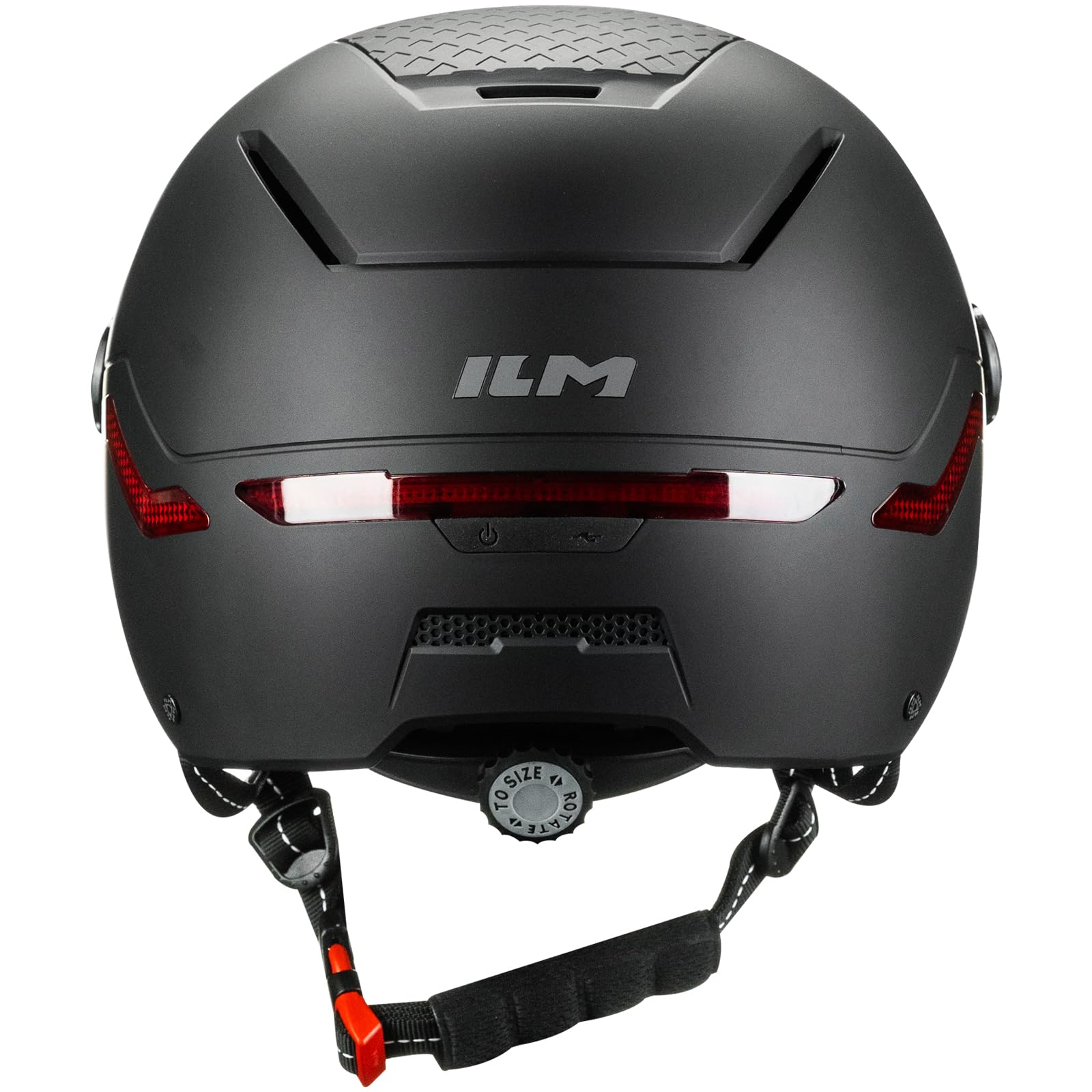 ILM Casco Bici Intelligente Uomo Donna Casco Monopattino Elettrico Adulti con Luce LED e Frecce & Freno con Visiera Omologato NTA-8776 CPSC CE Modello MB101L