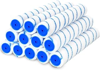 Leumoi 12 Pcs 14 Inch 1/2'' Nap Paint Roller Covers Bulk Microfiber Refill Roller Cover with End Caps Painter Lint Free Paint Kit Home Repair Tools for Most Types of Surfaces