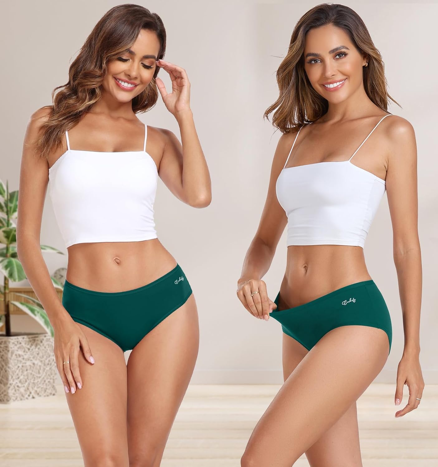 coskefy Womens Underwear Cotton Hipster Panties Soft Stretch Ladies Cheeky Bikini Briefs 4 Pack - Image 2