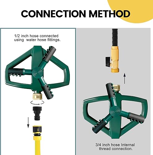 Miniatura 5 de Aspersor para patio, rociador giratorio de jardín para cobertura de área grande, rociadores de césped y patio