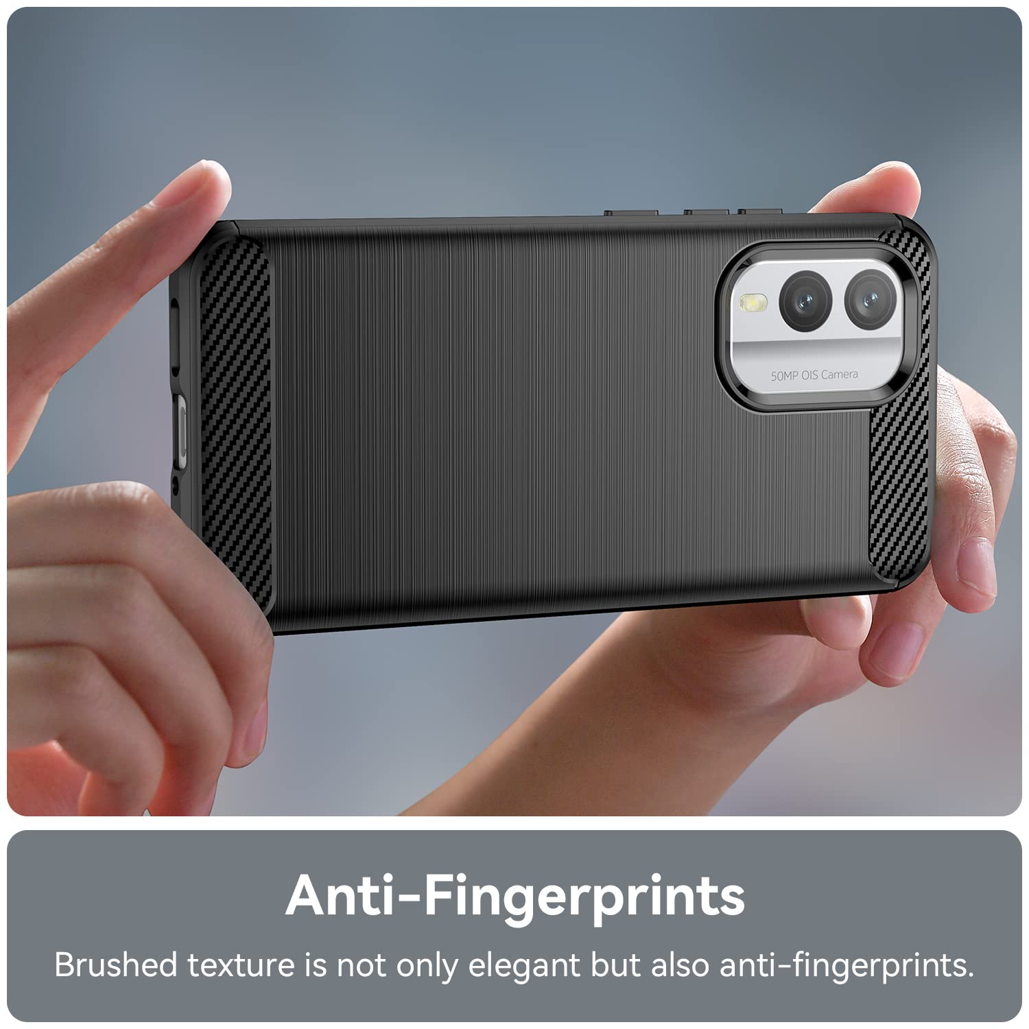 Folmecket Hülle Für Nokia X30 – Karbonfaser-Optik, Stoßdämpfend, TPU (schwarz, 6,43 Zoll)