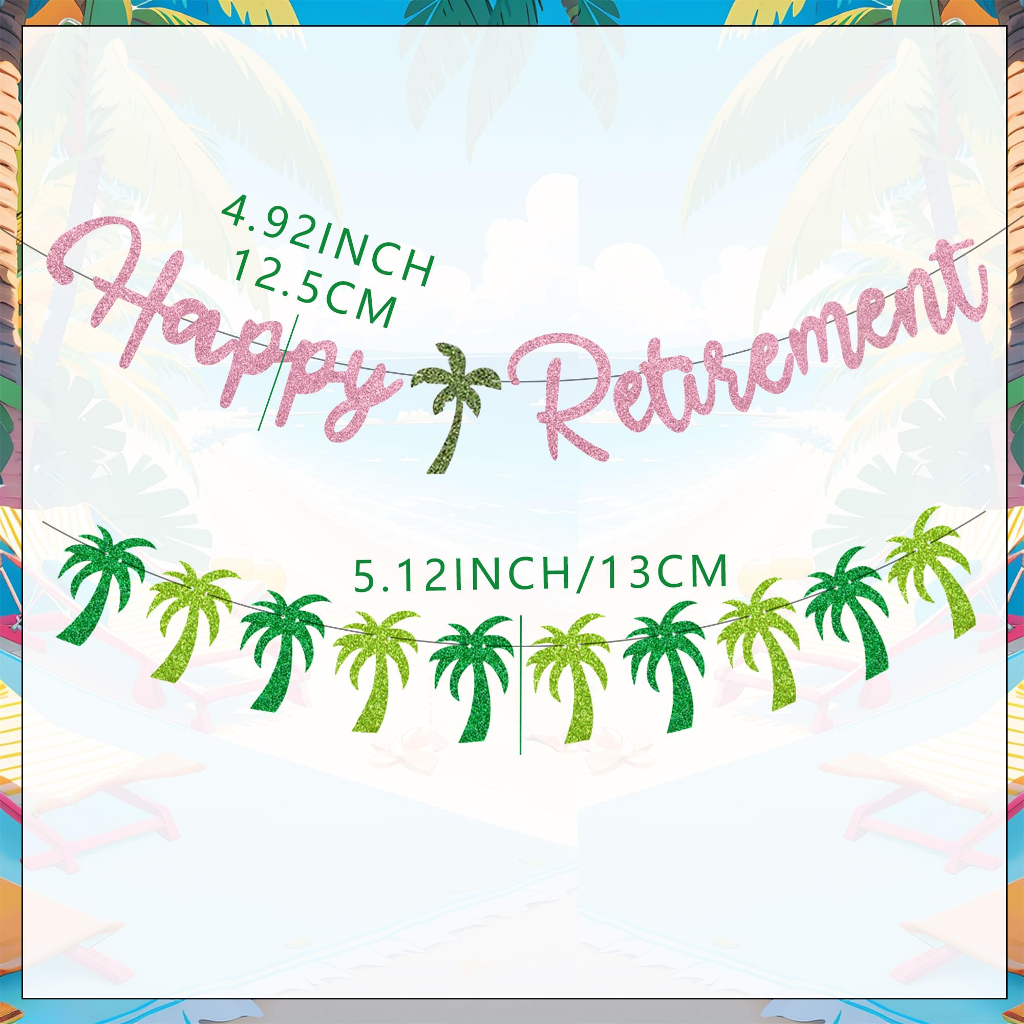 Retirement Party Decorations Happy Retirement Banner Official Retired Coconut Rose Golden I'm Retired for Women Female Retired Farewell Party Decoration Supplies - Image 2