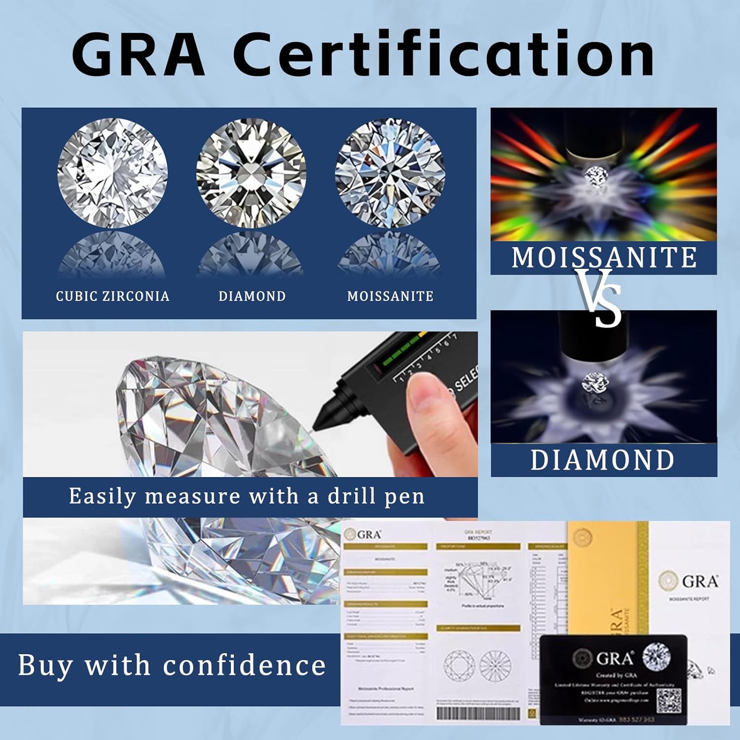 Moissanite Stud Earrings Women Men：Silver Hypoallergenic Screw Back Earrings Brilliant Engagement Gift - Image 4