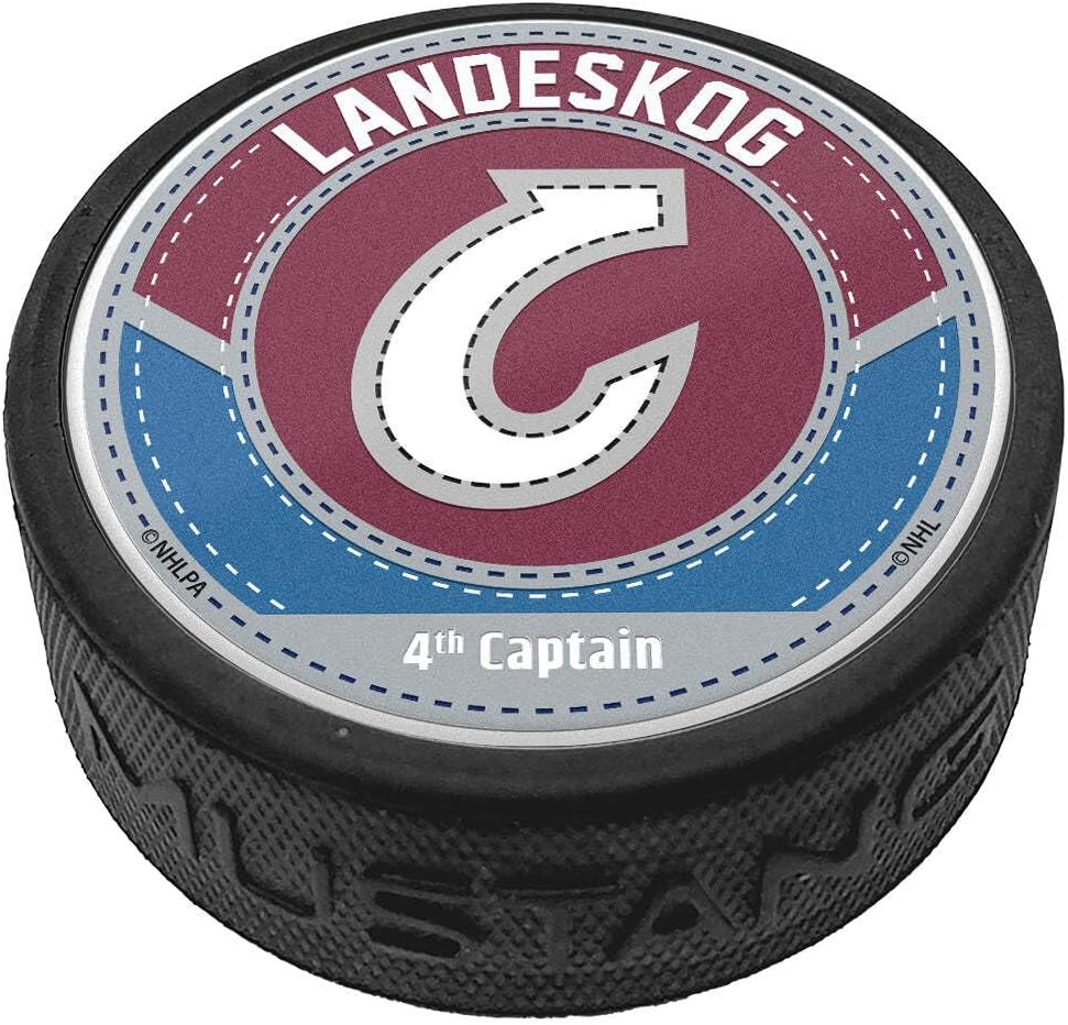 Sports Decor Gabriel Landeskog Puck - Captain Jersey Stitch