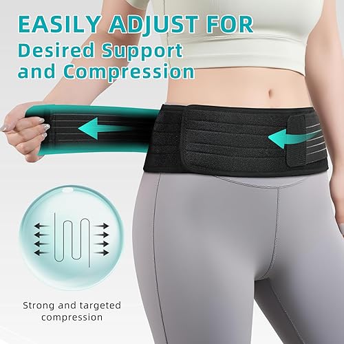 Miniatura 3 de Cinturón de cadera sacroilíaco, alivio de hernia de disco y ciático, soporte ajustable de espalda baja para dolor nervioso causado por si, pélvico,
