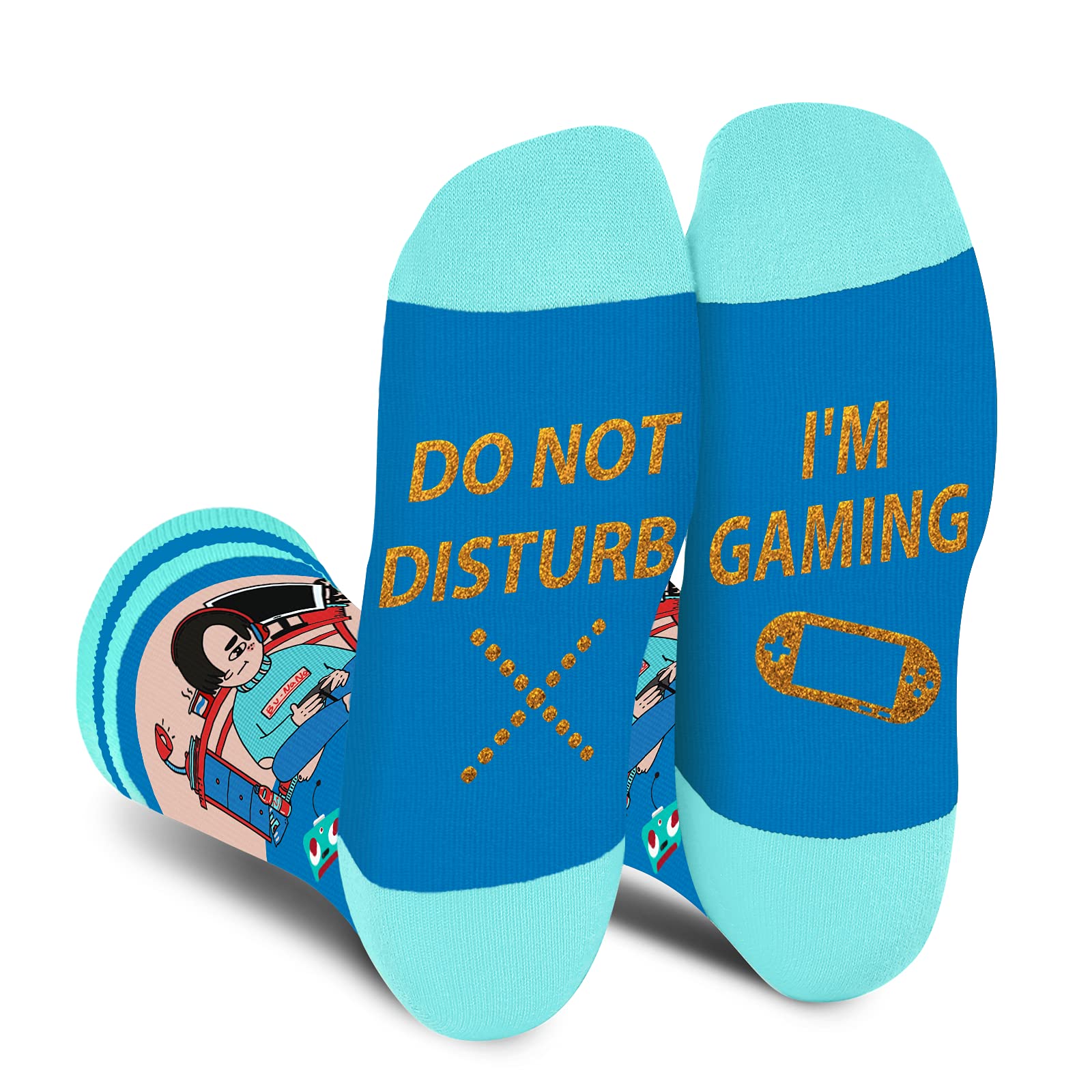 Funny Gamer Gaming Socks for Men Women Boys - Do Not Disturb Gaming Socks Fathers Day Novelty Gifts for Dad Husband Fun Socks -Game Lovers Valentines Crazy Gifts Stocking Fillers