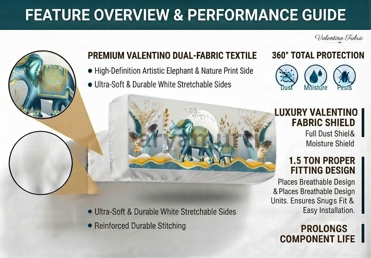 Stylish Elephant AC Cover - Dustproof & Decorative -7 Stylish Elephant AC Cover - Dustproof & Decorative -7