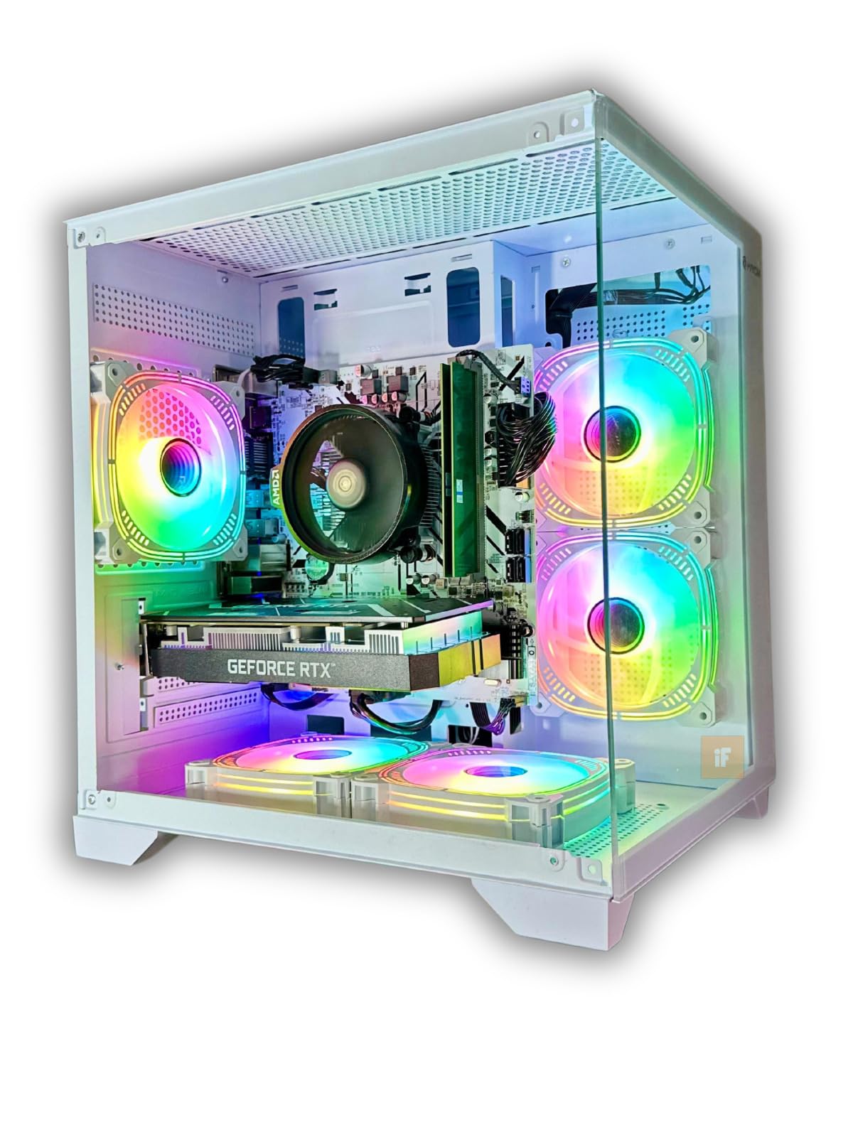 Computador Pc Gamer Aquario Branco Ryzen 5 5500 Rtx3050 Ssd 512gb