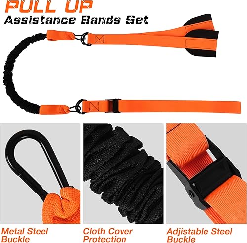 Miniatura 2 de Pull Up Assistance Bands, 225 LBS Heavy Duty Resistance Bands with Feet Rest, Height Adjustable Exercises Assist Band for Strength Training Workout