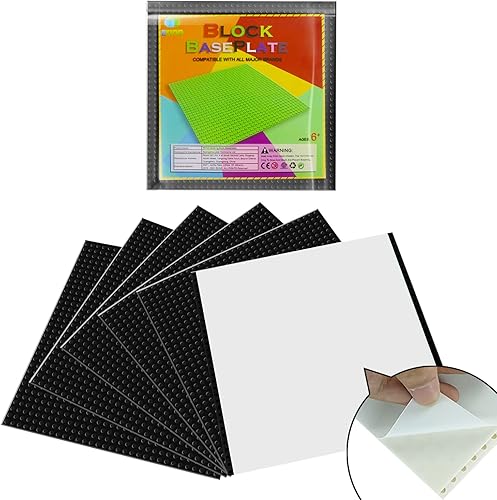 EKIND Placas autoadhesivas de ladrillo de construcción, placas base de 10 x 10 pulgadas con adhesivo para ladrillos de juguete, actividades STEM y