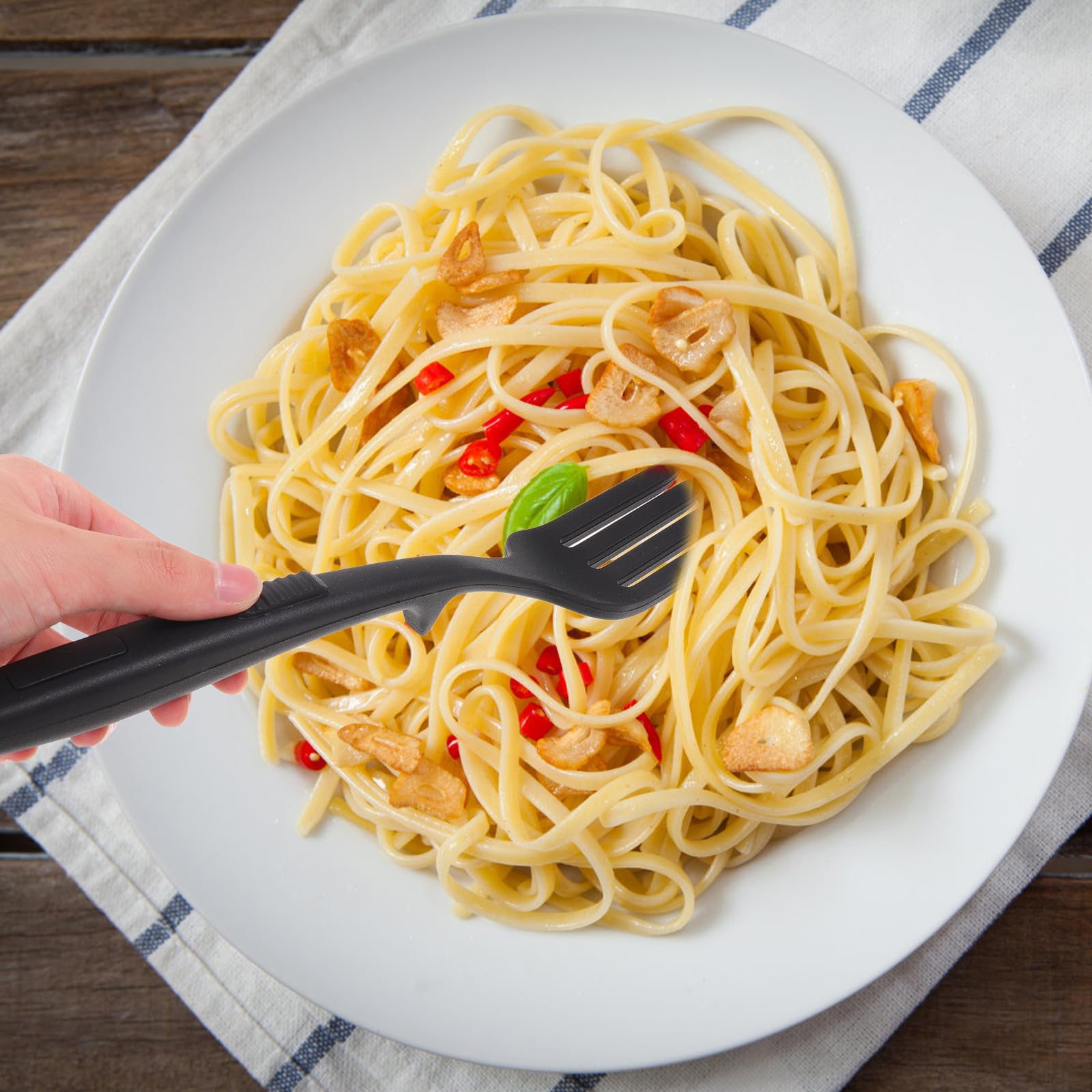 Forchettone per Spaghetti Forchetta da Cucina 2 in Silicone Resistente All'usura Manico Comodo e Facile da Pulire, per Hotel