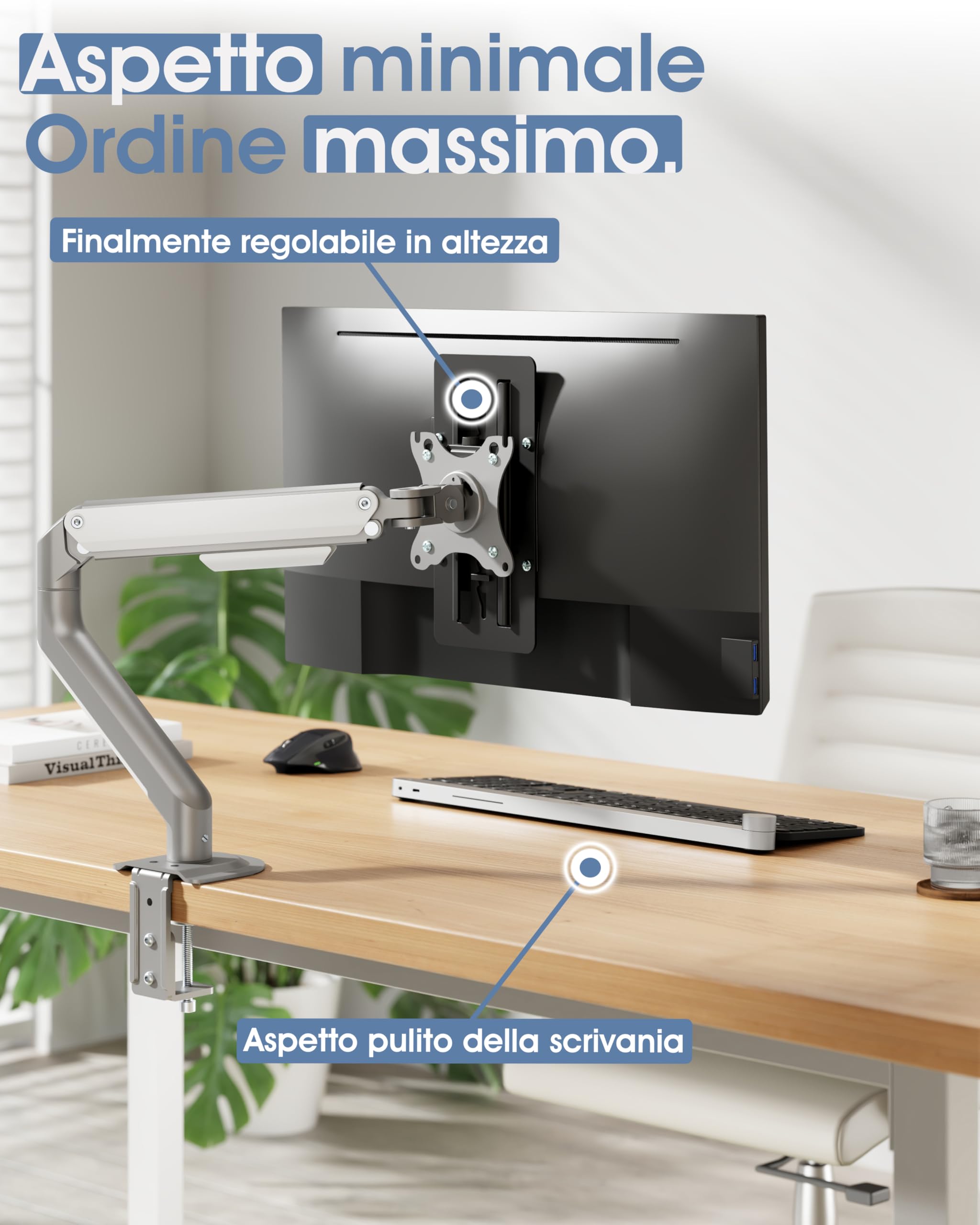 Adattatore VESA Universale Per Monitor Non VESA 13-27'' – Staffa 75x75 Mm – Incollaggio Forte 10,9kg