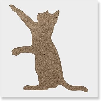 Cat Stencil Art - Cat Scratching, Silhouette