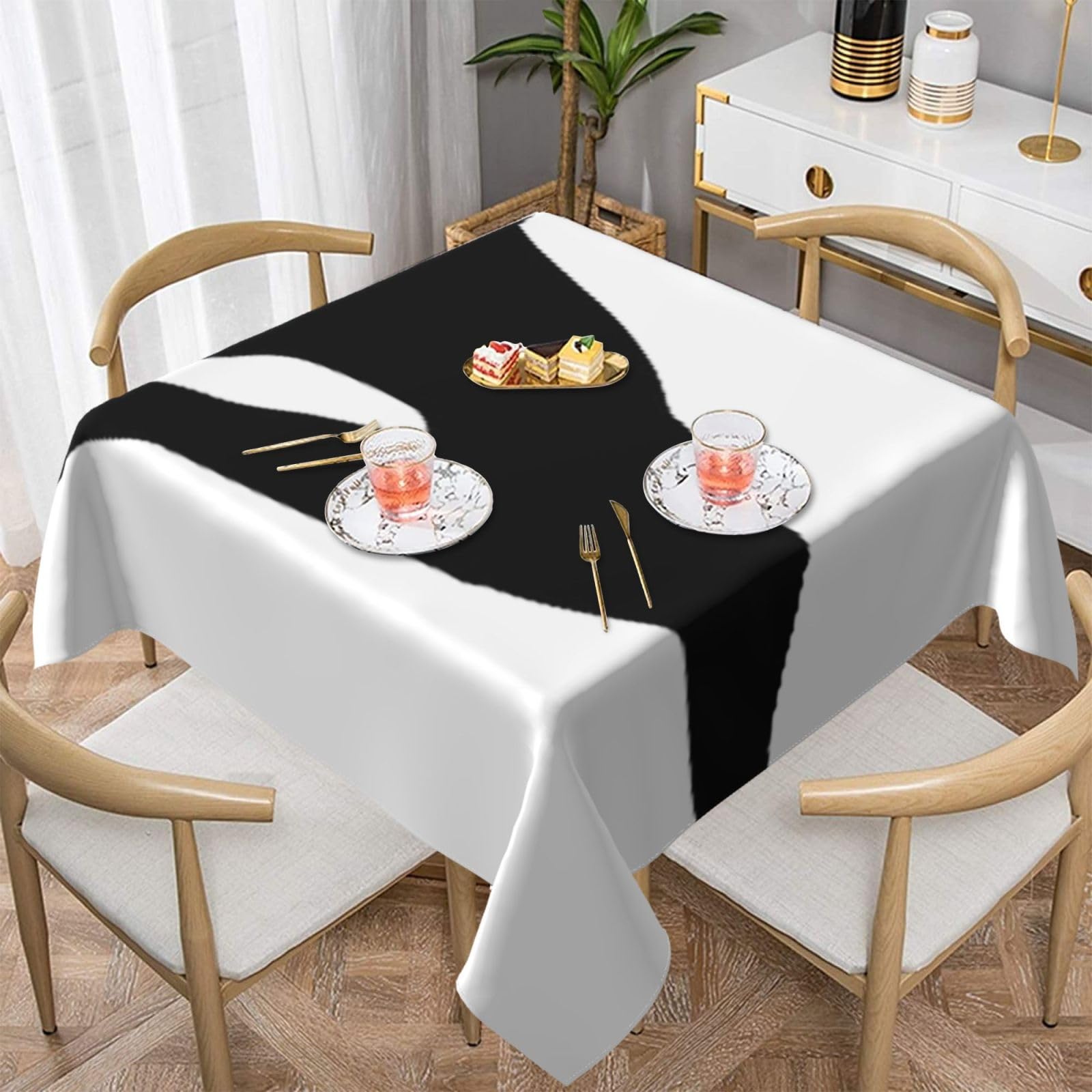 DCEHGEW cheerleader Prints Square Tablecloth 152x152 CM, Waterproof Fabric Table Cloth for Dining Table, Farmhouse Table Cover for Kitchen Dining Tabletop Decoration