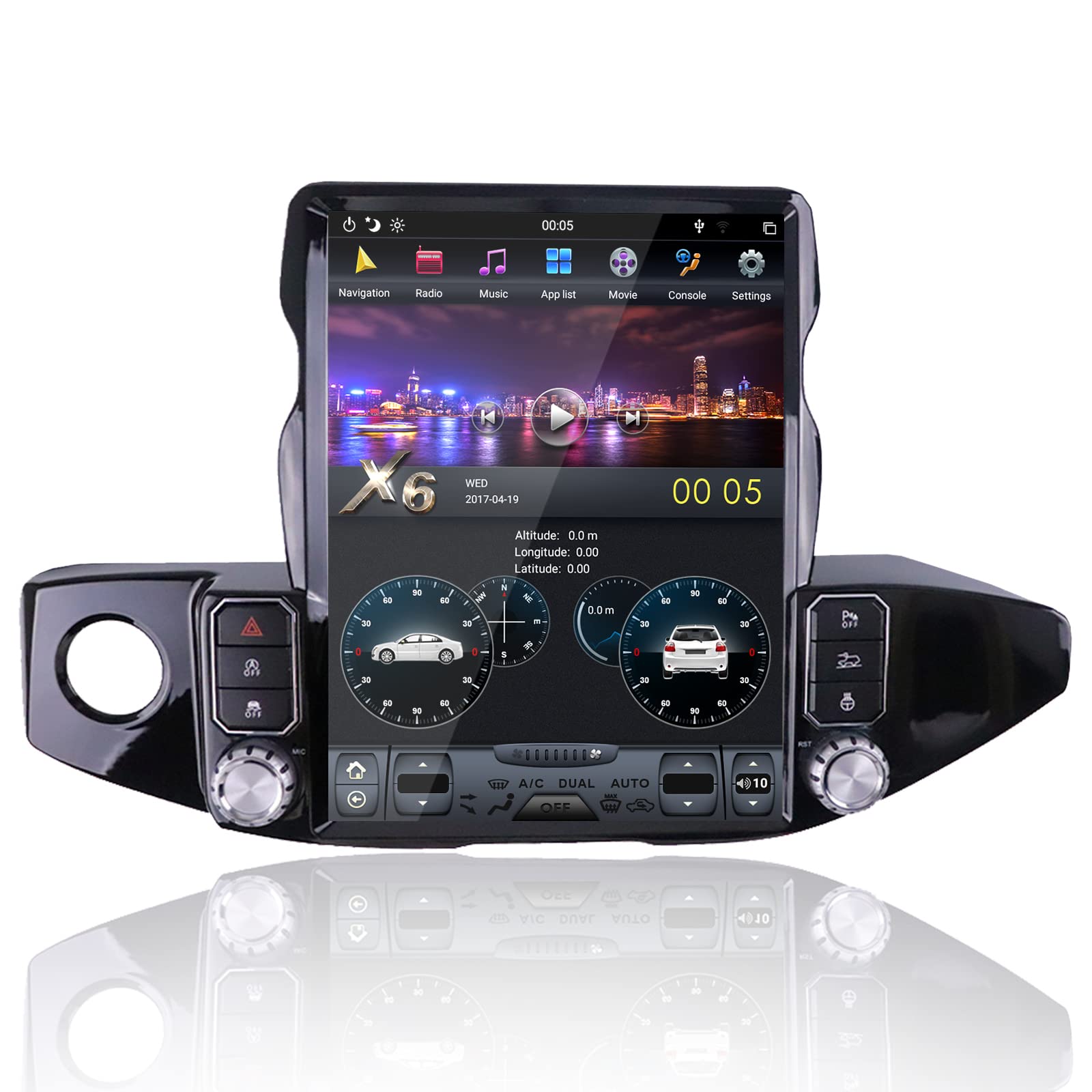 MOOKAKATesla Style Radio Android Car Stereo 1 Din GPS Navigation Head Unit for Jeep Wrangle JL 2018-2021 Car Multimedia Player Auto Radio 13.3 inch Vertical Screen Wireless Carplay DSP (PX6,4+32GB)