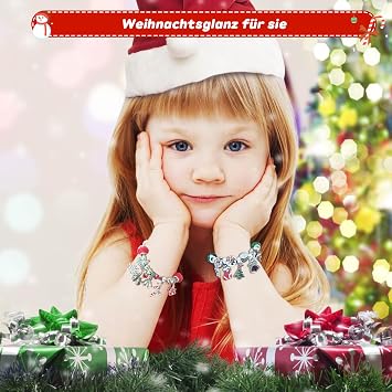 Advent Calendar 2025 Children Girls Christmas Calendar Jewellery Crafts Girls Bracelets Necklaces 24 Filling Advent Calendar