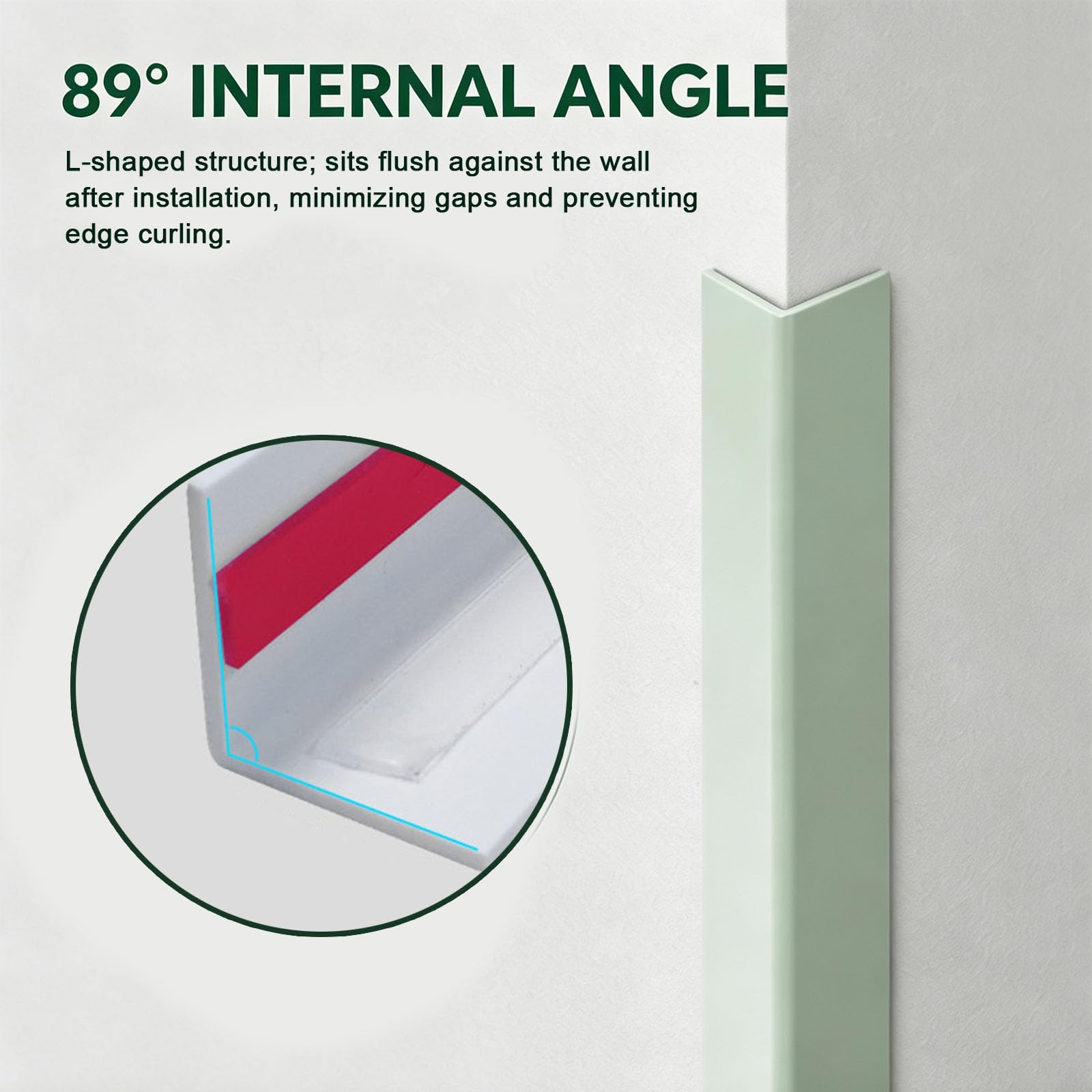Paraspigoli Muro, in Resina PVC, Autoadesivi, Para Spigoli per Mobili | Paraspigoli Angolari, Paracolpi, Angolo Interno a 89°, per Colonne, Pareti, Mobili e Tavoli(White,10x120cm/4x47in)