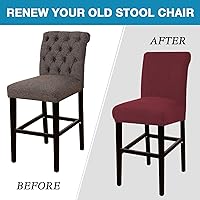 Vista 34 de Flamingo P Bar Stool Covers with Backs Bar Stool Seat Covers Barstool Covers Slipcovers Counter Height Bar Stool Chair Covers Removable Washable for