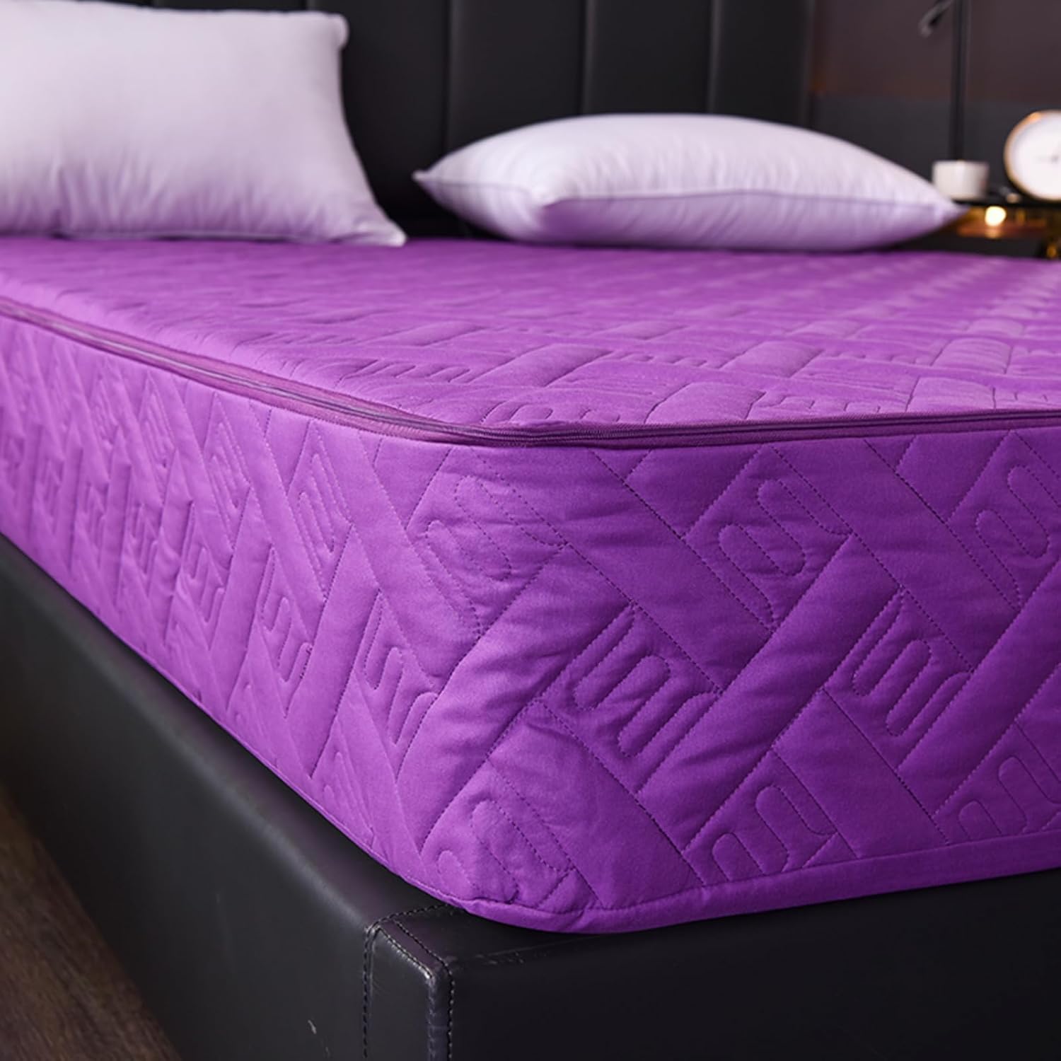 Housse De Matelas TYYUETY Avec Fermeture Éclair - 120x200+18 Cm - Rose - Respirante, Lavable Machine - Protection Acariens
