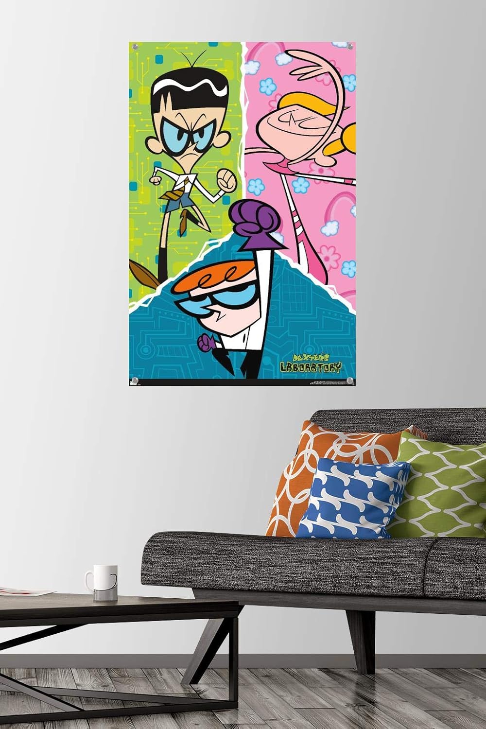 Trends International Dexter's Laboratory - Group Wall Poster, 22.37" x 34.00", Premium Poster & Push Pin Bundle