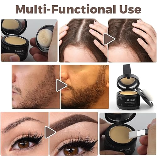 Miniatura 48 de Polvo instantáneo de línea de cabello, color de cabello para retoque de raíces para cobertura de canas y adelgazamiento del cabello, cobertura