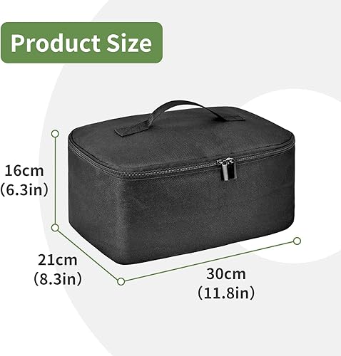 Miniatura 6 de Bolsa de viaje para herramientas para el cabello con almohadilla resistente al calor, funda de transporte de viaje de doble capa para alisador,