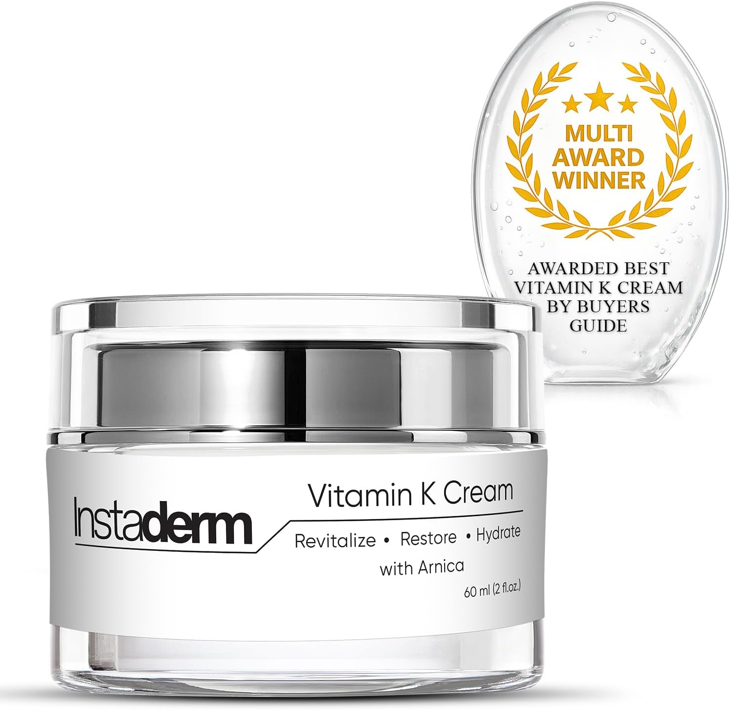 Vitamin K Cream-Revitalizing Formula with Arnica for the Appearance of Brusing, Spider Veins, Broken Capillaries, Uneven Tone & Dark Spot – Under Eye Cream for the Look of Dark Circles & Puffiness