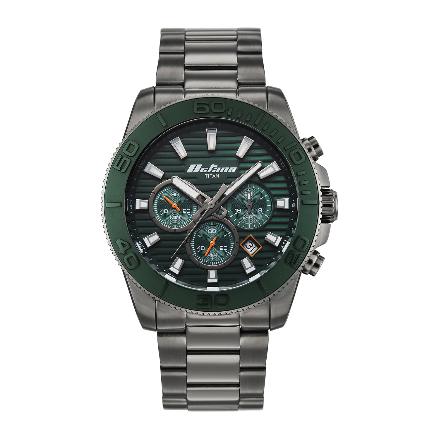 Octane Fashion Accendo Chronograph with Knurled Bezel & Lume Hands Watch for Men - 90239KM02-image-16
