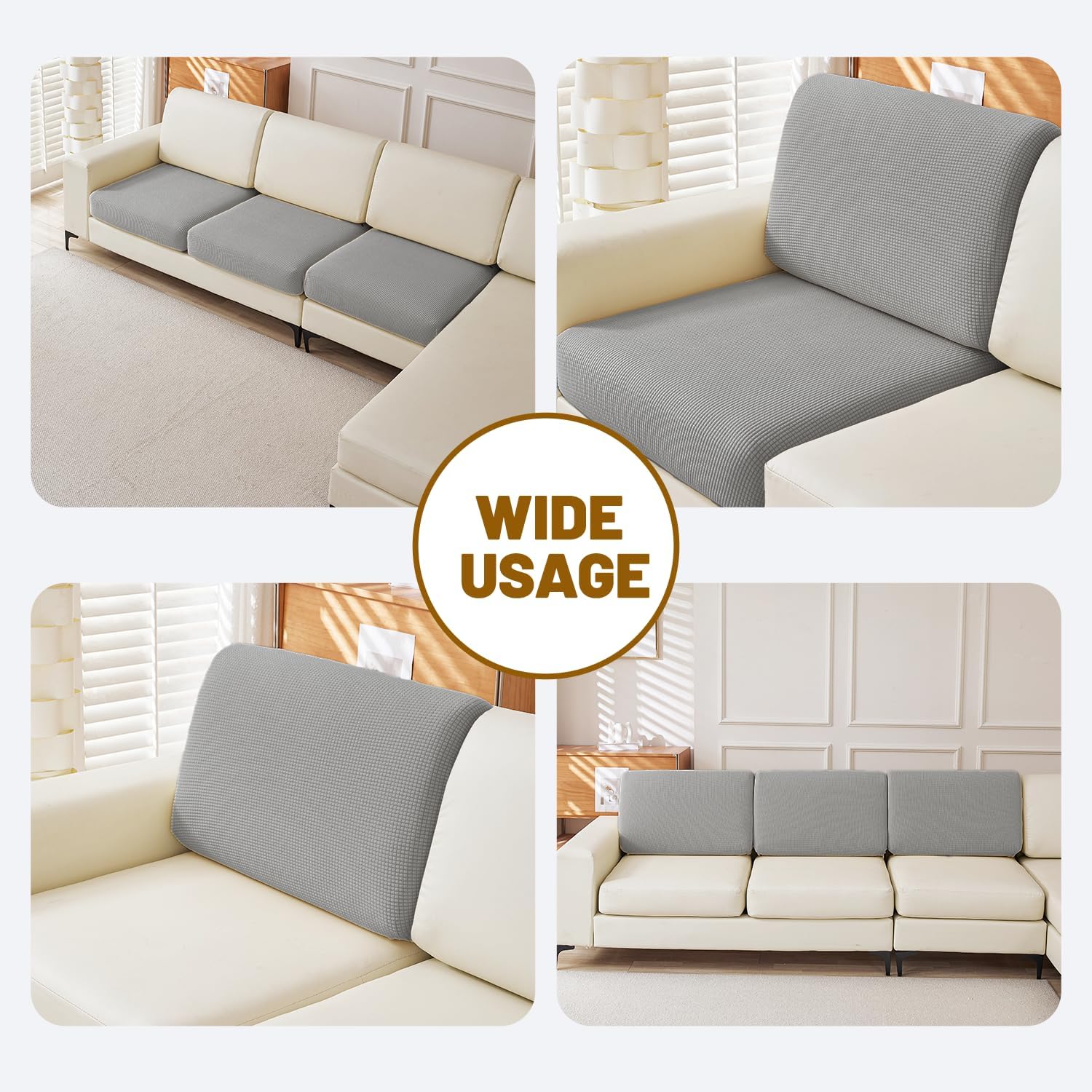 Sectional Couch Covers for Sofa L Shape Gray Universal Sofa Cover