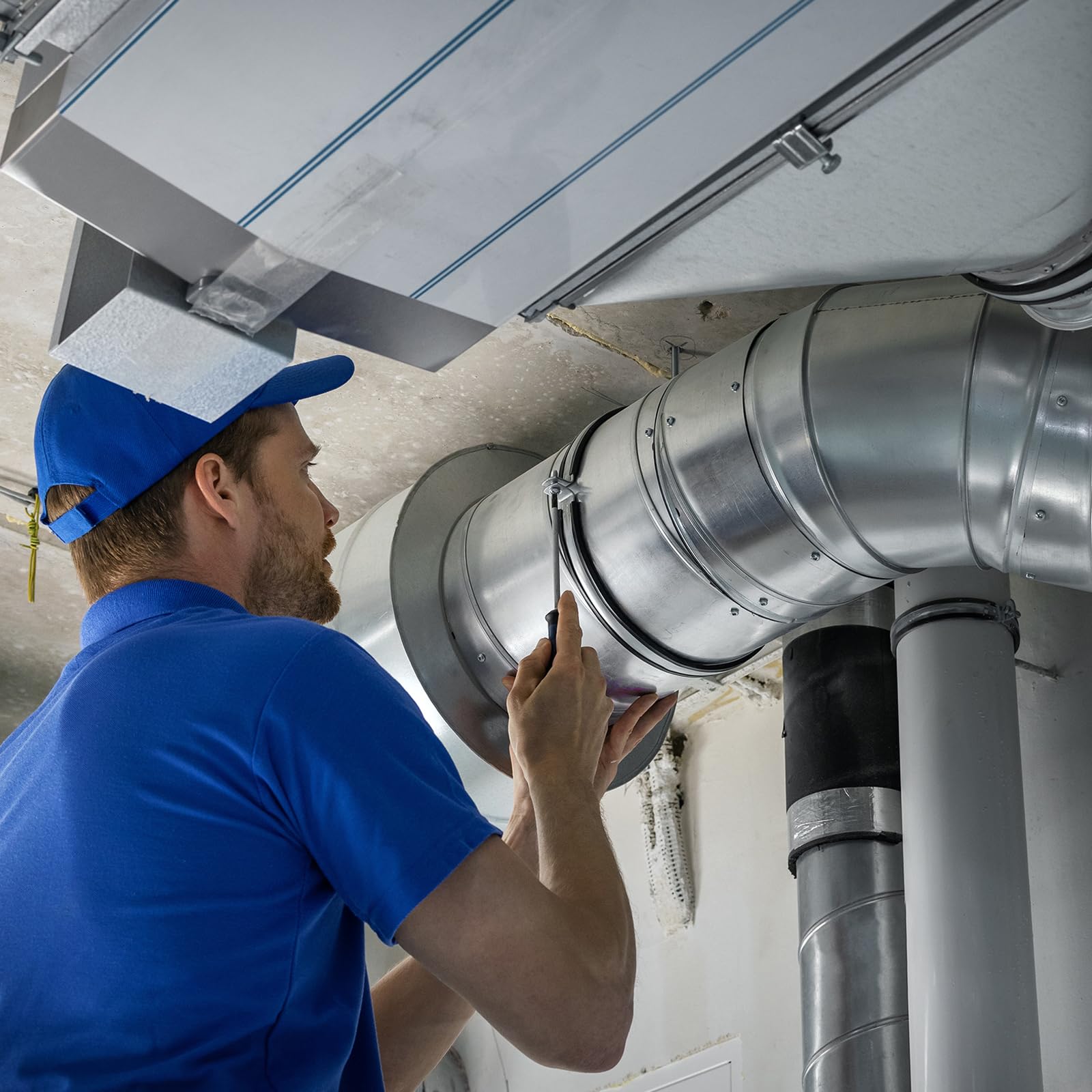 PATIKIL Conector de conducto de 8.6 pulgadas, 1 juego de acoplamiento de conducto de hierro galvanizado, acoplador de ventilación, conector de extensión de manguera de acoplamiento de tubo de secadora