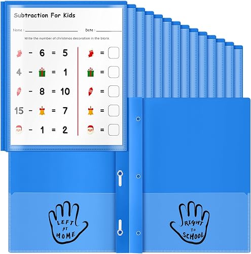 Blue Reusable Dry Erase Pockets, 30-Pack