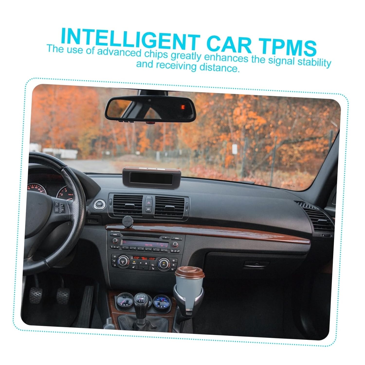 ARTIBETTER Internal Solar Tire Pressure Monitoring System LCD Screen for Cars Lightweight Easy to Install Stability and Voice Prompt