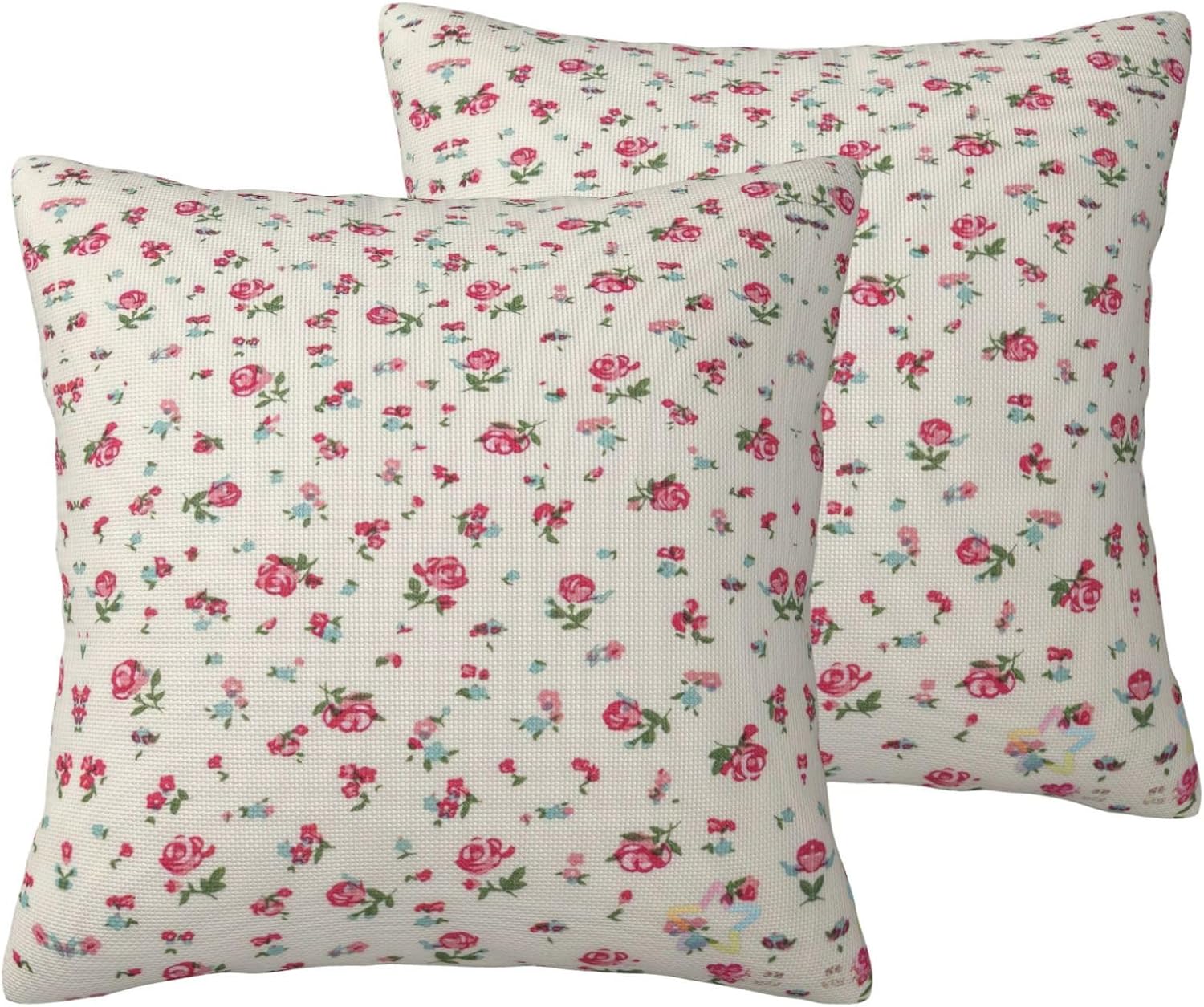 Lovely Sweet red Cherry Imitation Linen Pillowcase -2 Sets, Fashionable Home Decoration, Used for Sofas, Gardens, beds
