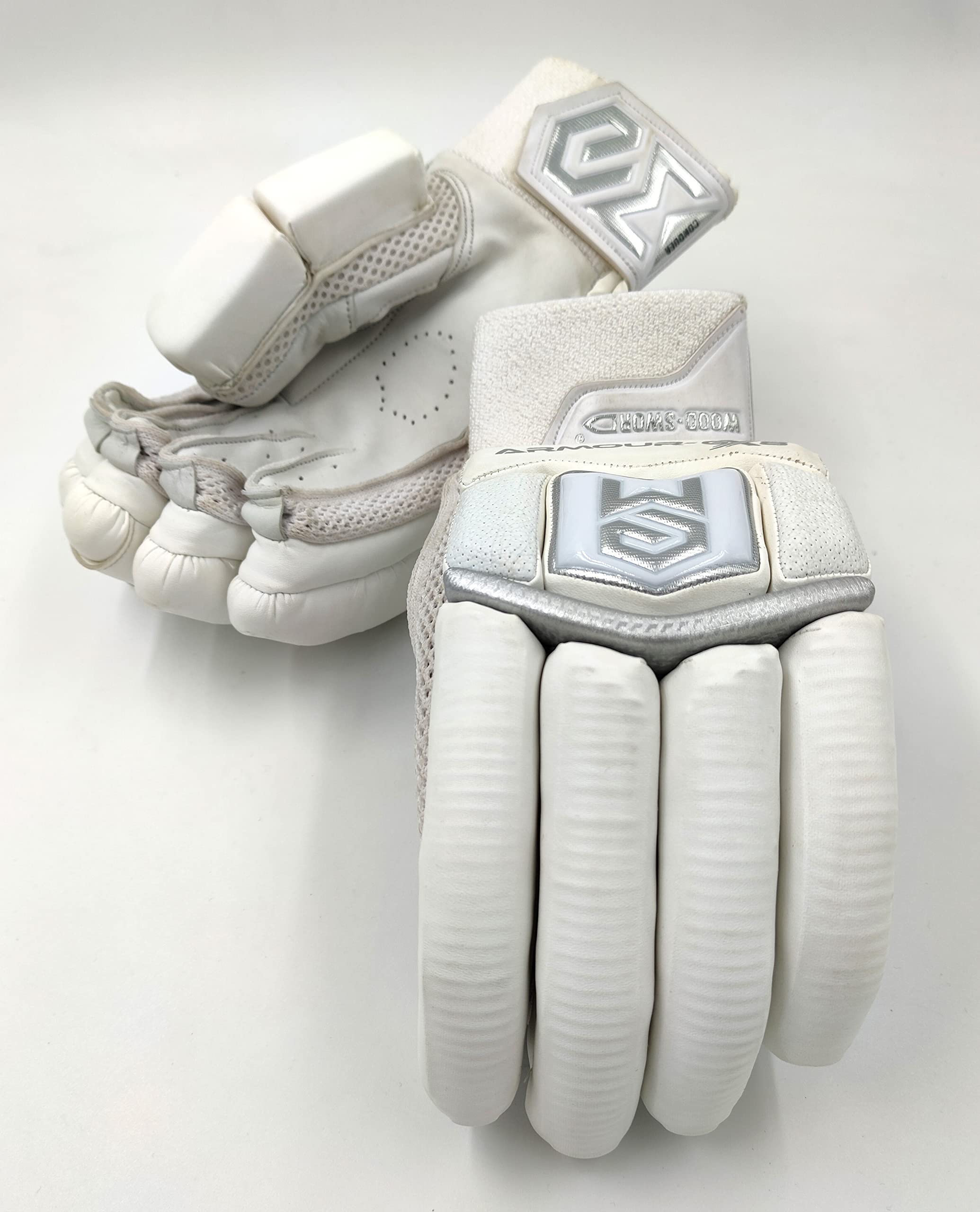 WOOD-SWORD Leather | Armour-Gx8 (4.0) | Cricket Batting Gloves | Multi Color (White-Silver, Medium, Right) (B09YT4KYRM) Amazon Price History, Amazon Price Tracker