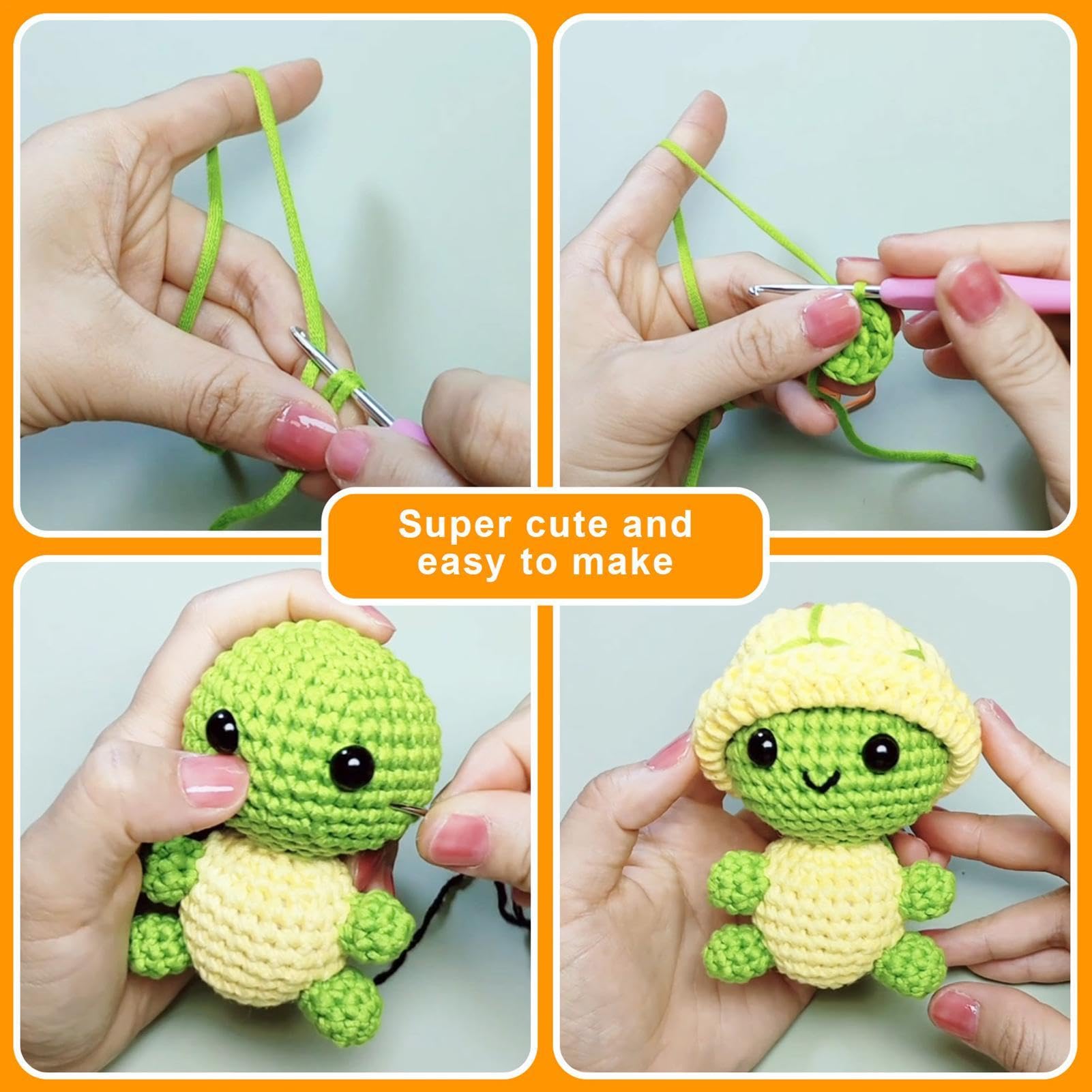 Kit De Crochet Débutant Tortue - Kit Complet Animaux Au Crochet Avec Tutoriels Étape Par Étape