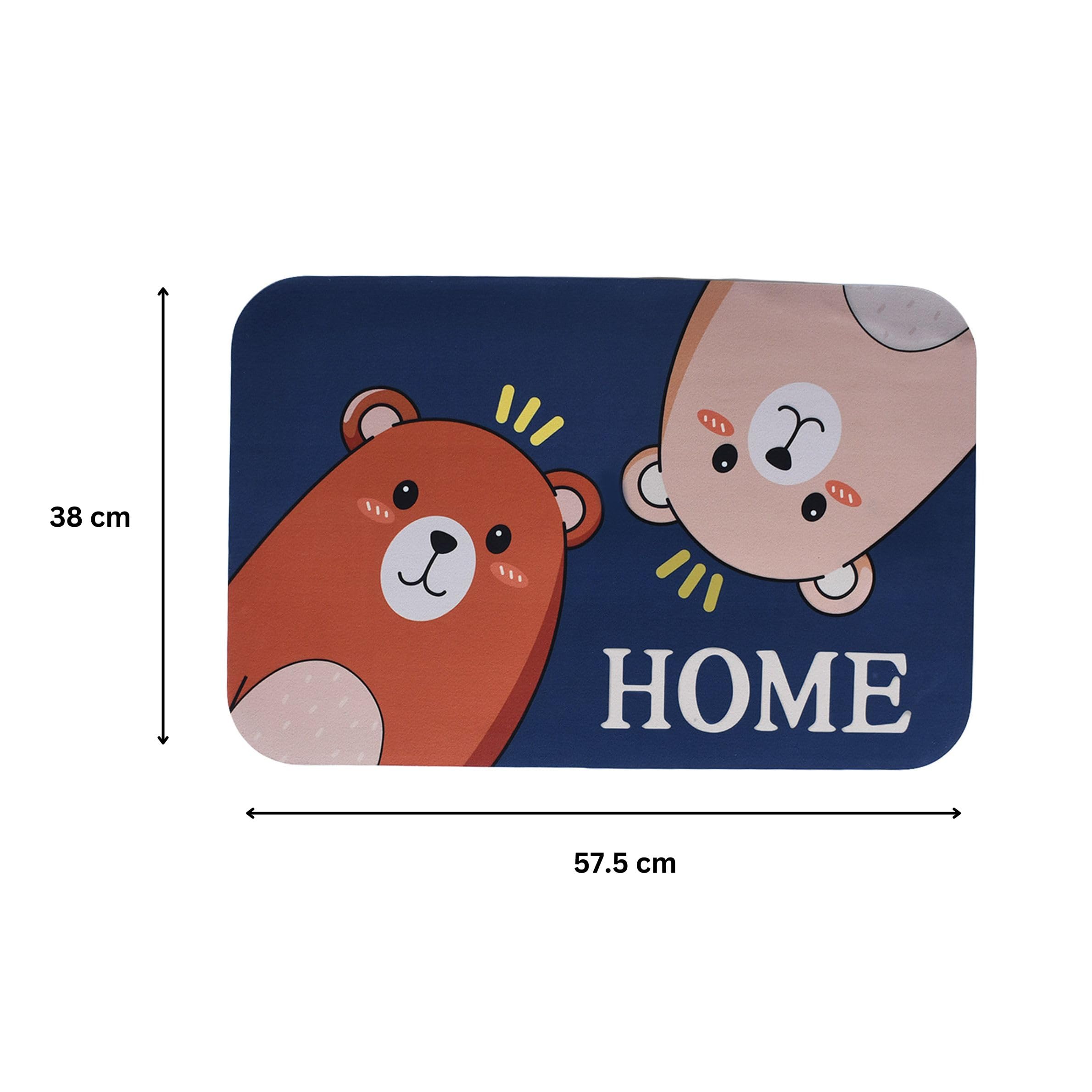 THE LITTLE LOOKERS Bathroom Mat for Kids Room/Bathroom Carpet/Anti-Slip Bathroom Mat for Kids/Doormats for Baby Room, Washable & Non-Slip (Bear - Blue) - Image 2 thumbnail