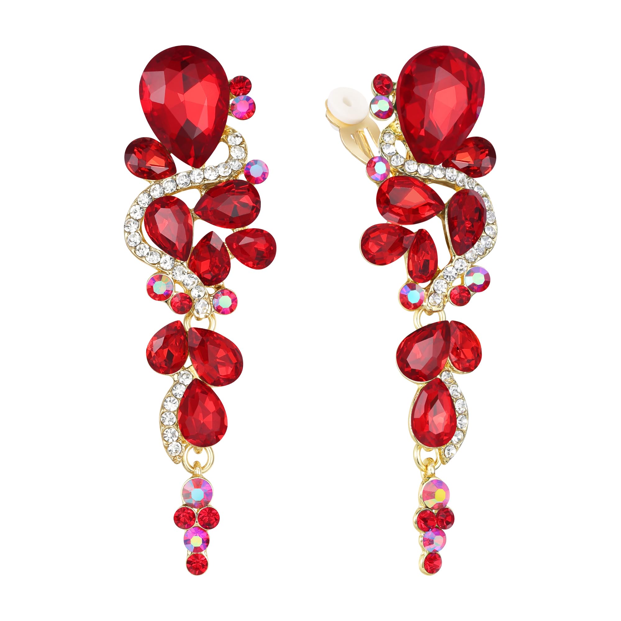 Clearine Bruiloft Bruids Kettingen Oorbellen Sieraden Set voor Vrouwen Oostenrijks Kristal Markiezin Tros Collar Kettingen Hanger Oorbellen Set Robijn Kleur Goudkleurig Clearine Bruiloft Bruids Kettingen Oorbellen Sieraden Set voor Vrouwen Oostenrijks Kristal Markiezin Tros Collar Kettingen Hanger Oorbellen Set Robijn Kleur Goudkleurig