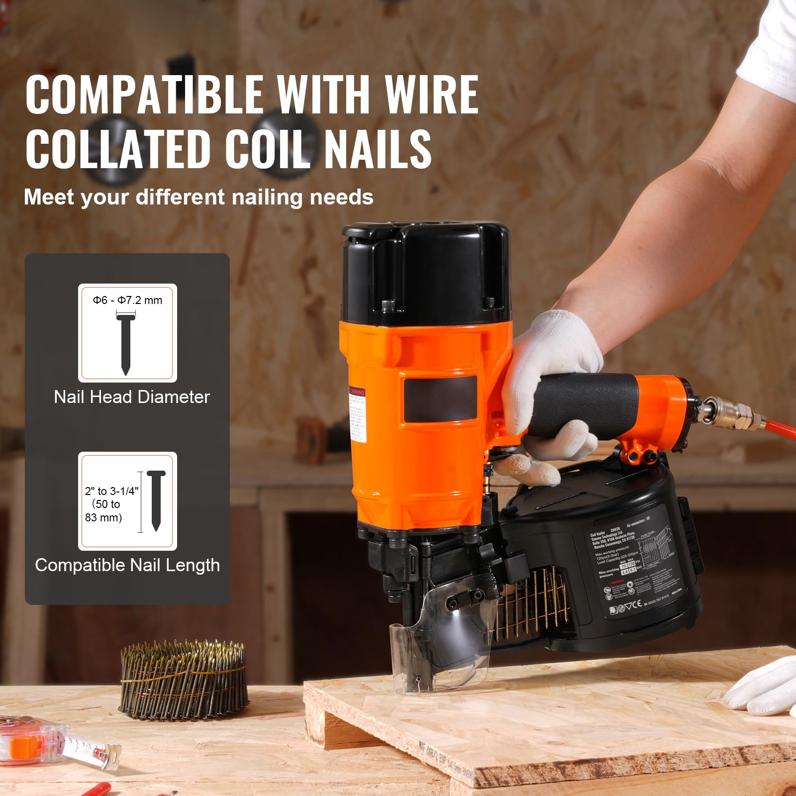 Happybuy Coil Siding/Framing Nailer CN83N, 2